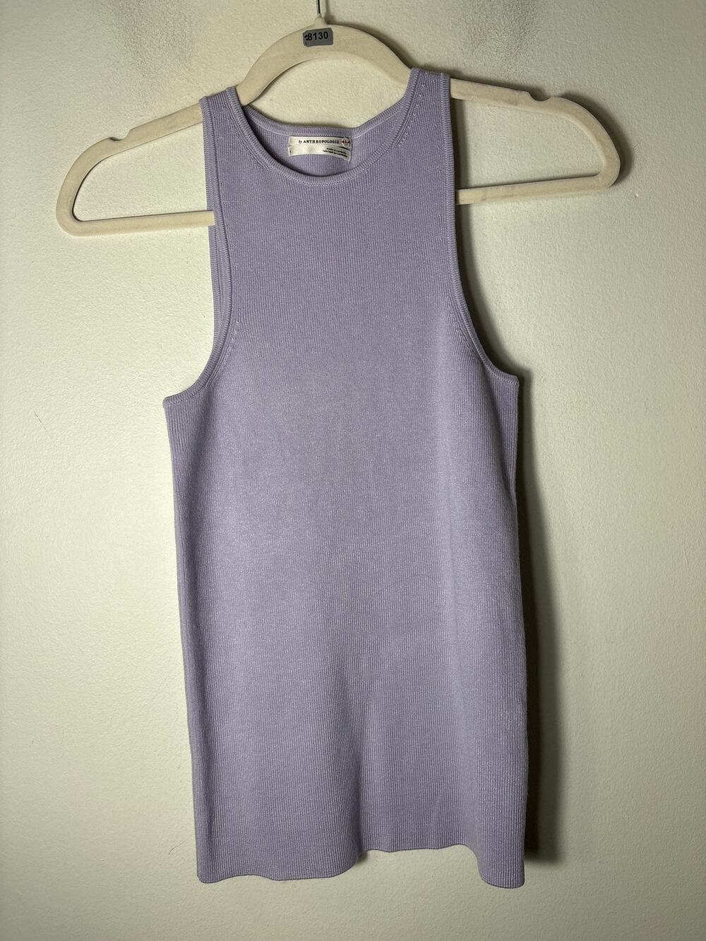 by Anthropology Light Lavender Sleeveless Knit Shirt Sz S